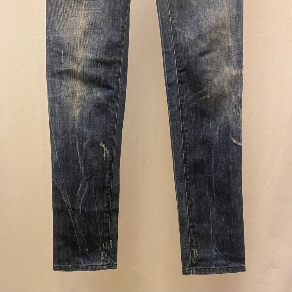 Diesel Matic W25 L34 Low Rise Slim Skinny Womens Jeans Actual 29x33.5 Distressed - Picture 7 of 16